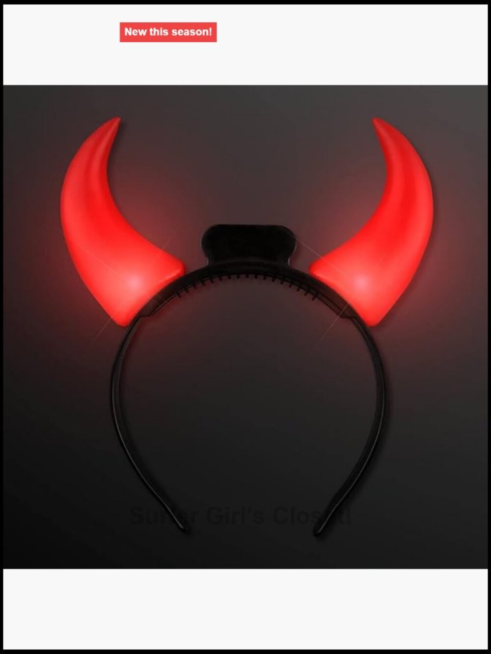 Light Up Devil Horns Headband LED Costume Accessory for Halloween Party